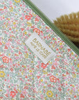 Barnabe Aime Le Cafe Liberty Quilted Toiletry Bag - Paloma - close up of product pattern detail