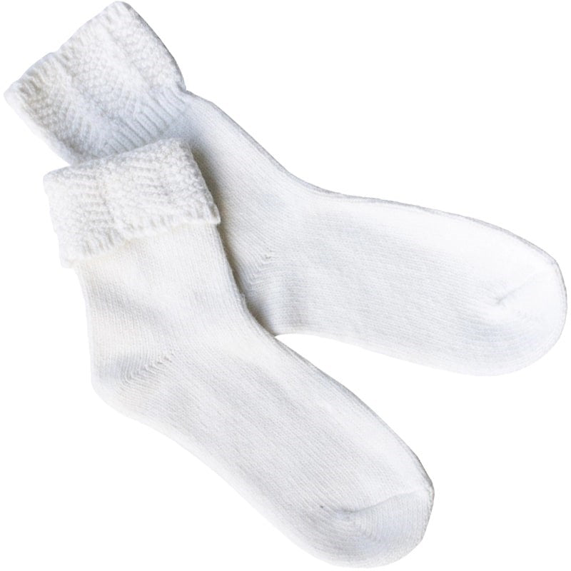 Tiepology Charlotte Combed Wool and Cashmere Socks - Ivory (1 pair)