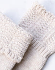 Close up of Tiepology Charlotte Combed Wool and Cashmere Socks - Oatmeal (1 pair)