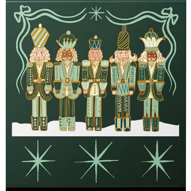 One & Only Paper Green Nutcracker Printed 10 Stem Matchbook - backside of product shown