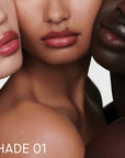 Augustinus Bader The Tinted Balm Trio - three models shown wearing product on lips