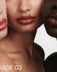 Augustinus Bader The Tinted Balm Trio - three models shown wearing product on lips