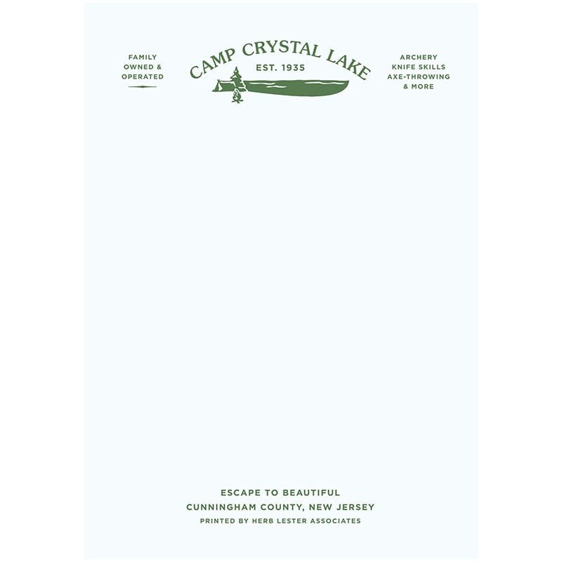 Herb Lester Associates Fictional Hotel Notepad Set - Camp Crystal Lake (3 pcs)