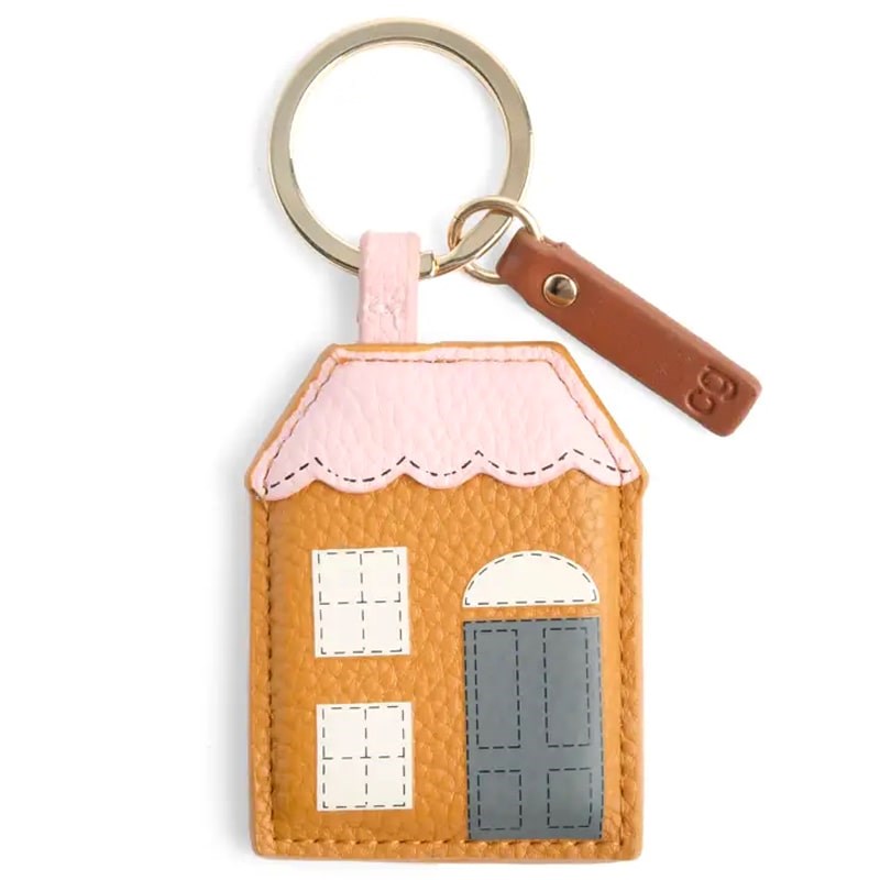 Caroline Gardner Tan &amp; Pink House / Bag Charm (1 pc)