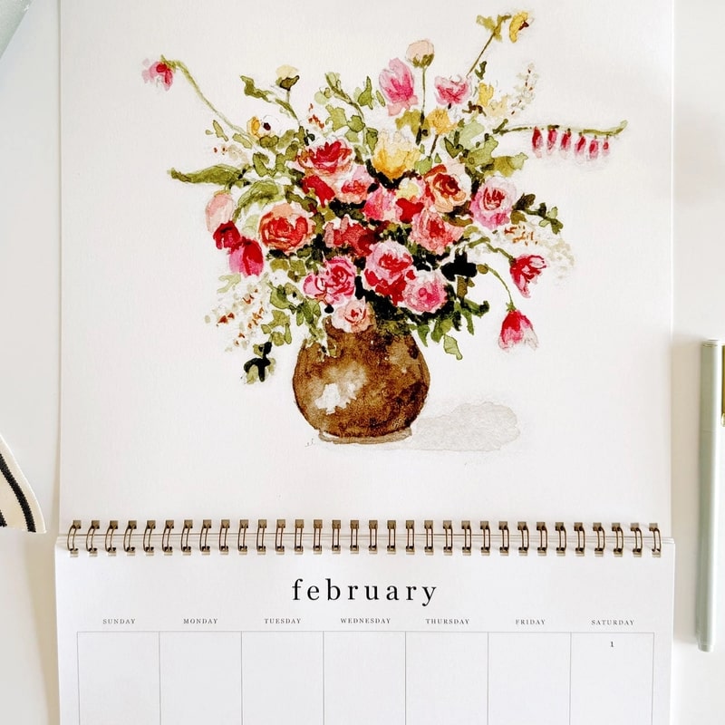 Emily Lex Studio 2025 Bouquets Calendar (February)