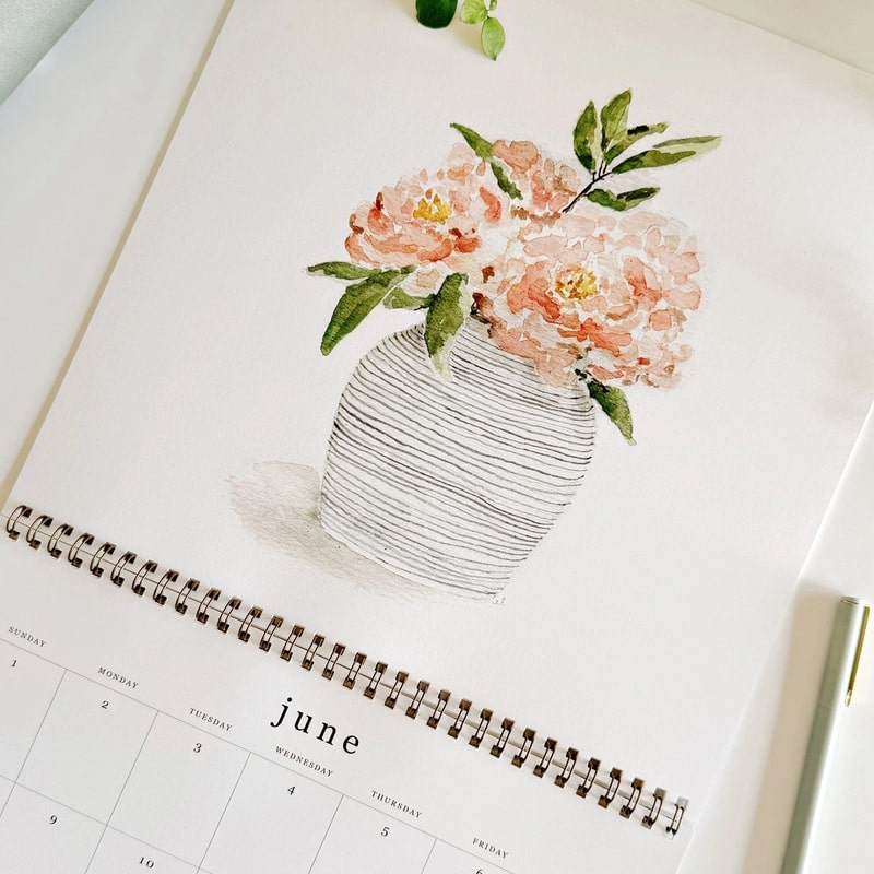 Emily Lex Studio 2025 Bouquets Calendar (June)