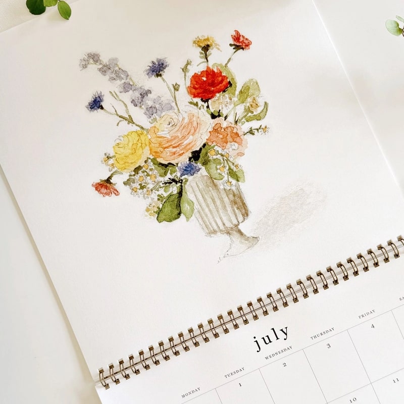 Emily Lex Studio 2025 Bouquets Calendar (July)