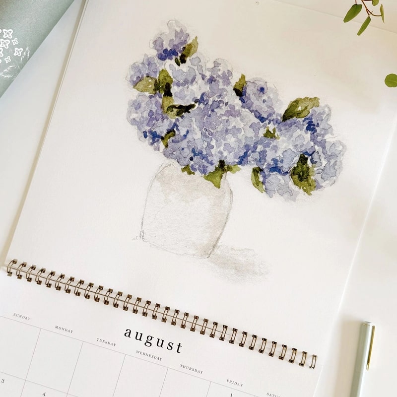 Emily Lex Studio 2025 Bouquets Calendar (August)