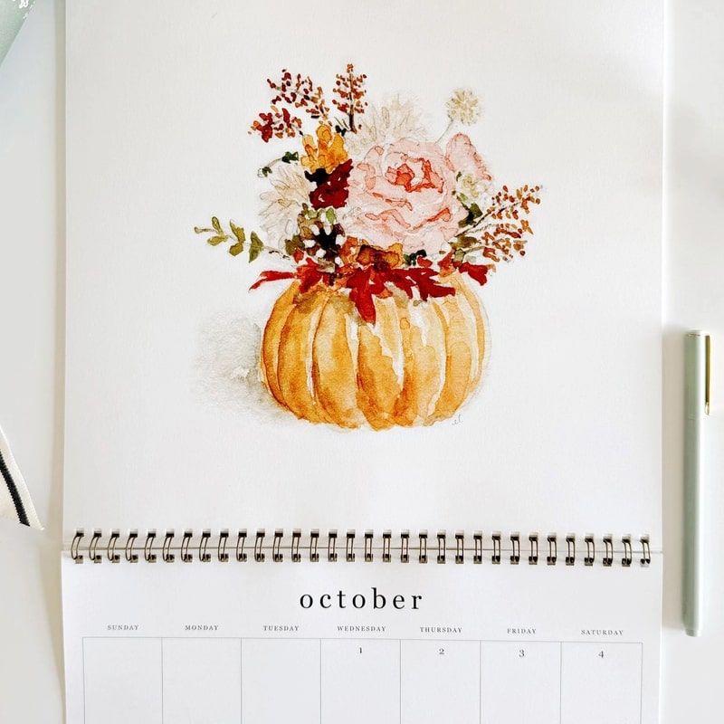 Emily Lex Studio 2025 Bouquets Calendar (October)