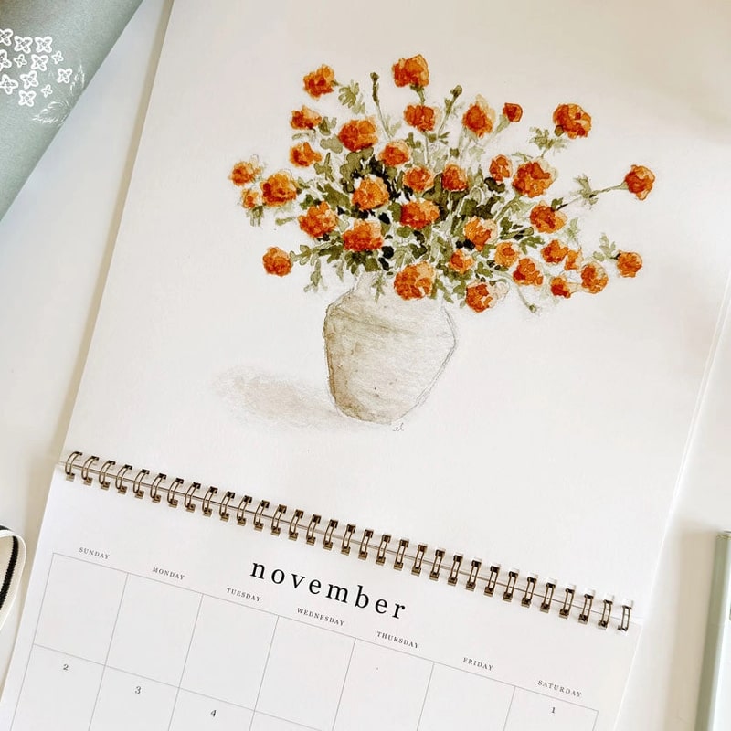 Emily Lex Studio 2025 Bouquets Calendar (November)