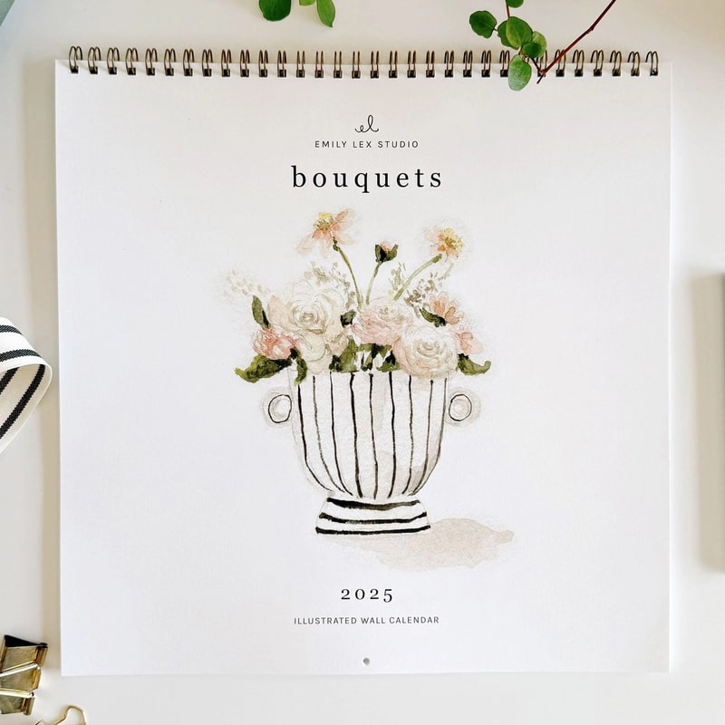 Emily Lex Studio 2025 Bouquets Calendar (front)