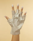 VOESH New York Collagen Gloves - Mint & Botanical Extracts - model shown wearing product on hand 