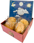 La Sablesienne Starry Sky Shortbread Cookies Tin Box - open product packaging showing contents inside