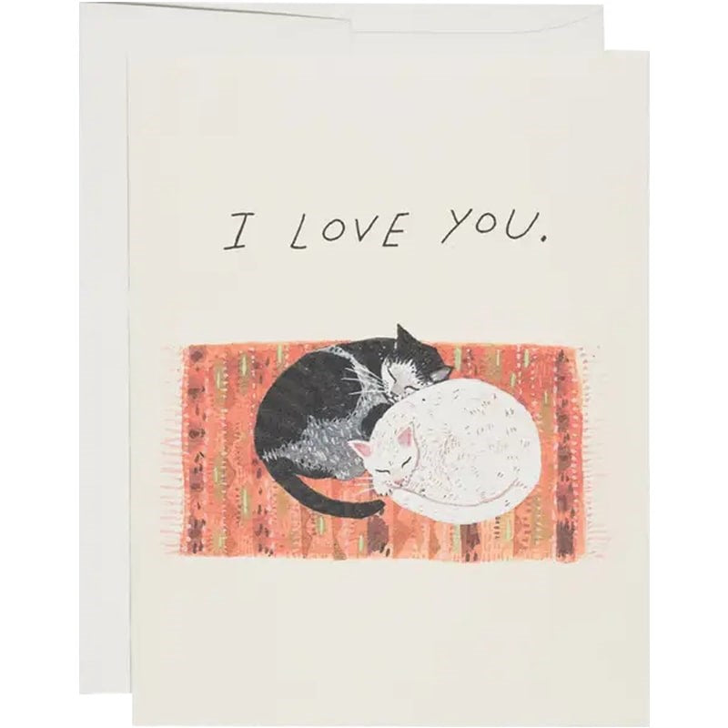 Red Cap Cards Cat Cuddle Love Greeting Card (1 pc)