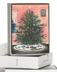 Red Cap Cards Tinsel Tree Holiday Greeting Card - product shown on top of boxes