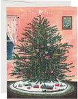 Red Cap Cards Tinsel Tree Holiday Greeting Card (1 pc)