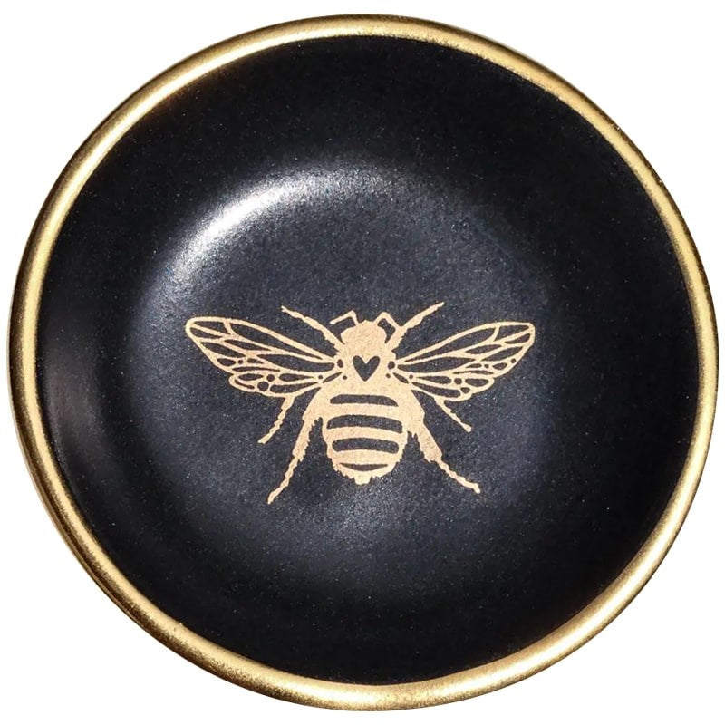 Apricity Ceramics Gold Bee Ring Trinket Dish (1 pc)