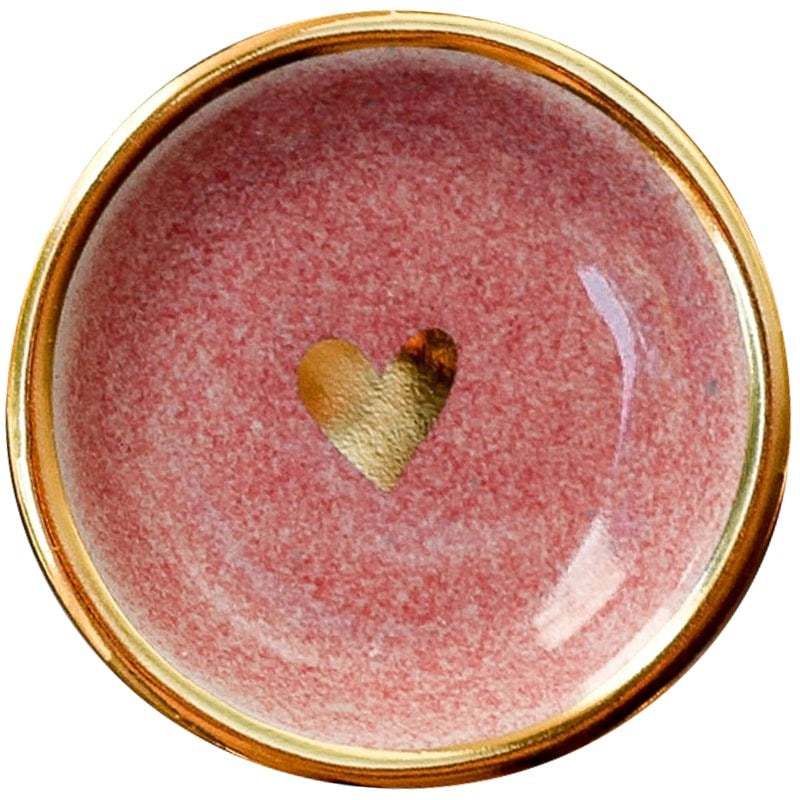 Apricity Ceramics Dark Pink Heart Ring Trinket Dish (1 pc)