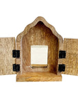 The Little Press Wooden Sanctuary with Doors and Mirror (1 pc) shown open