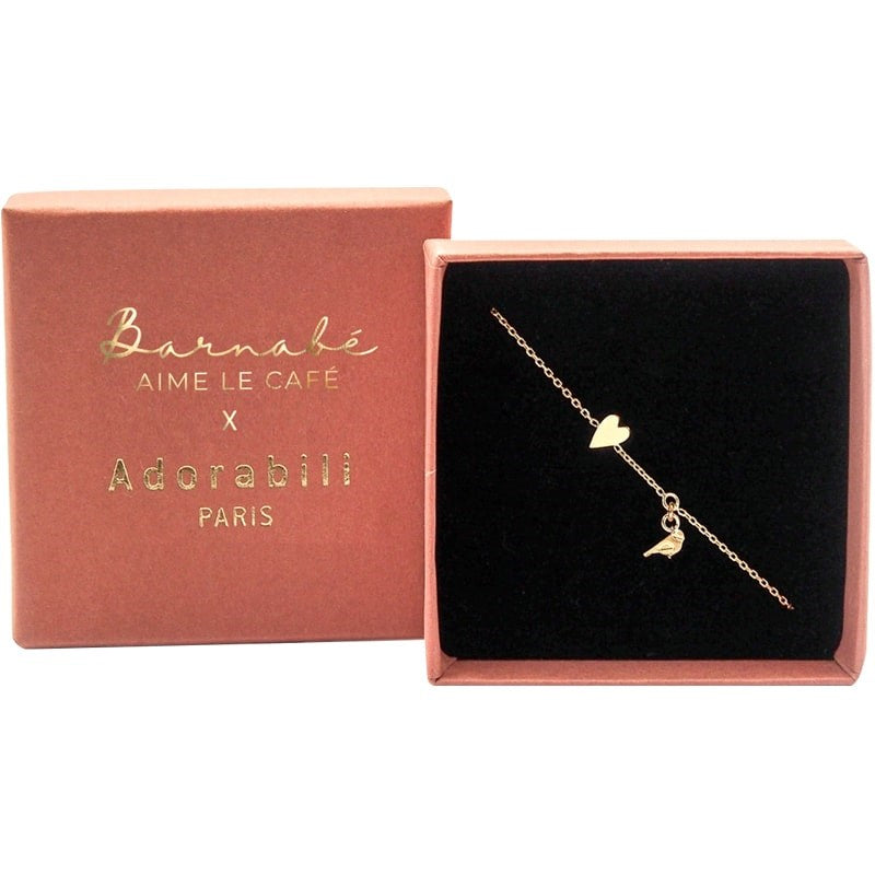 Barnabe Aime Le Cafe Adorabili X Barnabe Loves Coffee Charms Bracelet shown in box