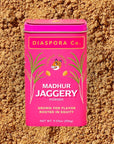 Diaspora Co Madhur Jaggery - product shown in front of product powder