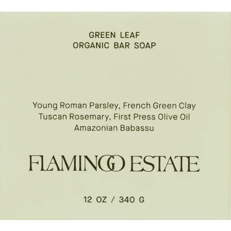 Flamingo Estate Organics Green Leaf Organic Bar Soap (340 g) box