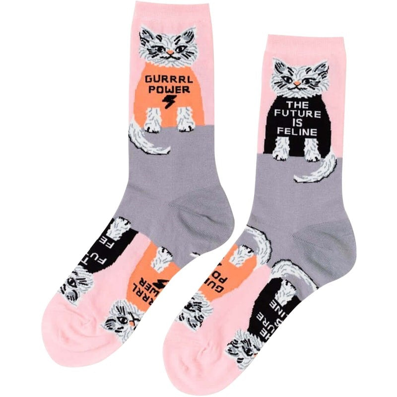 Yellow Owl Workshop The Future Is Feline - Crew Socks (1 pair)