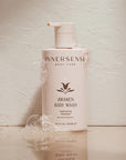 Innersense Organic Beauty Awaken Body Wash - product packaging shown with bubbles on it