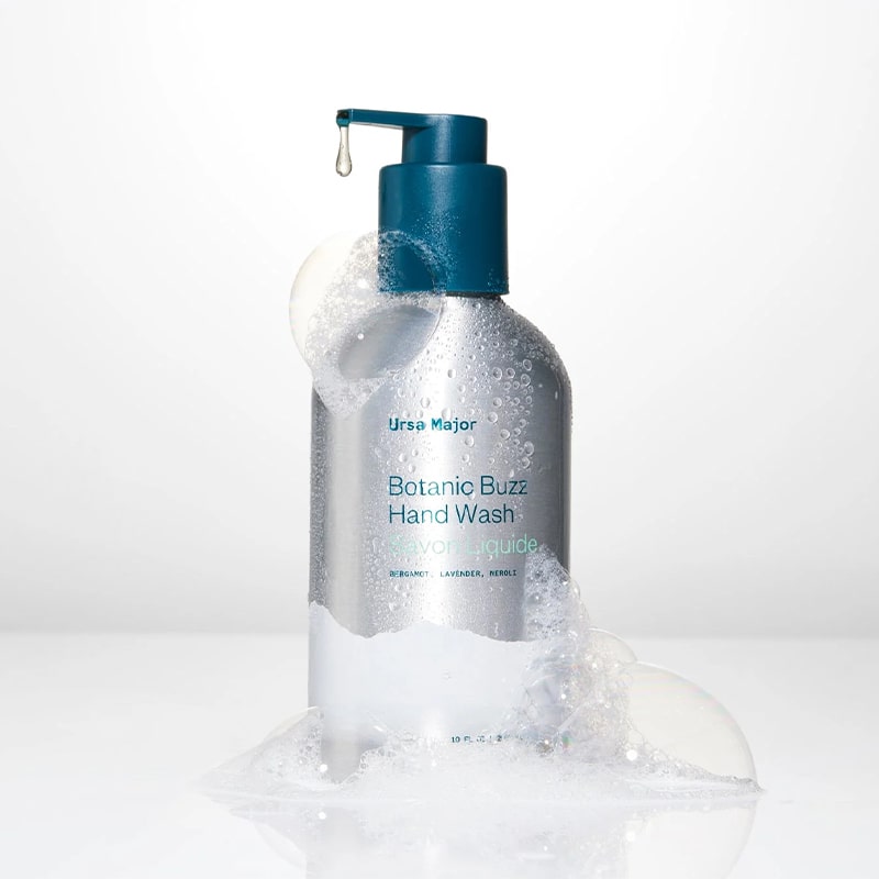 Ursa Major Botanic Buzz Hand Wash - product shown dripping product