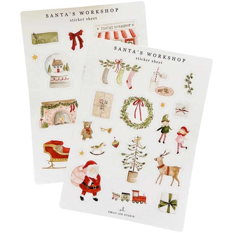 Emily Lex Studio Santa's Workshop Sticker Sheets (2 sheets)