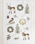 Emily Lex Studio Evergreen Christmas Tea Towel - product shown unfolded