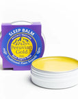 Peruvian Gold Sleep Better Balm - product shown without lid and next to packaging