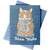 Warm Wishes Scarf Cat Risograph Greeting Card