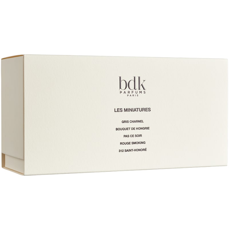 BDK Parfums Coffret Miniatures - backside of product packaging shown