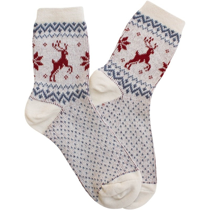 Tiepology Deer Casual Socks - Ivory (1 pair)