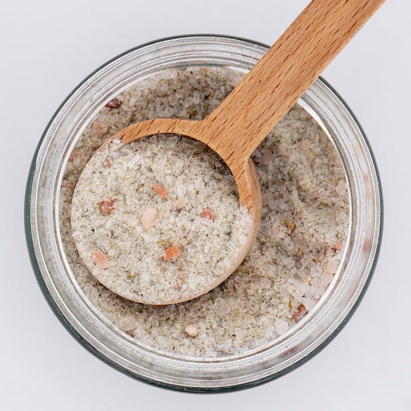 Growing Up Rooted Soothing Soak - product packaging shown with spoon in jar