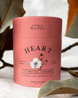 Growing Up Rooted Heart Loose Leaf Herbal Tea - product packaging by leaves