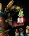 Lifestyle close up shot of model holding Winona Irene Fancy Rhinestone Radish Slice Claw (1 pc)