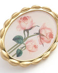 Fable England Framed Roses Brooch - angled view of product