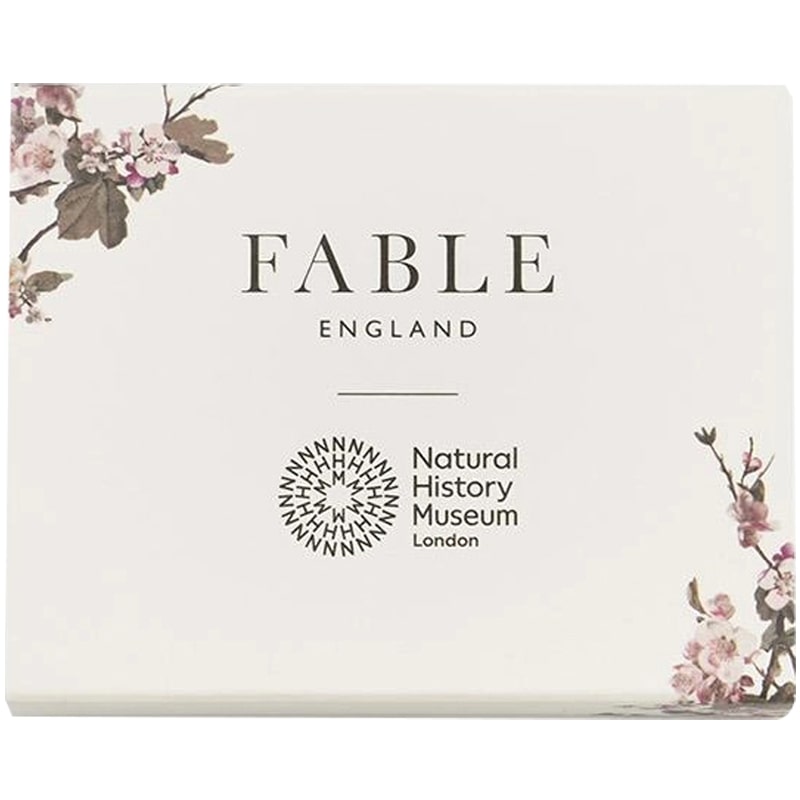 Fable England Framed Roses Brooch - product packaging shown