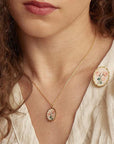 Fable England Framed Roses Necklace - model shown wearing product