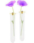 Three by Three Seattle Magnetic Clear Vase - Gold - products shown with flowers inside