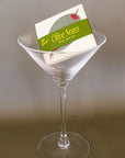 Mel Andrel Olive Sticky Notes - product shown in martini glass