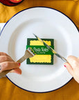 Mel Andrel Pasta Sticky Notes - product shown on dinner plate with model using fork and knife