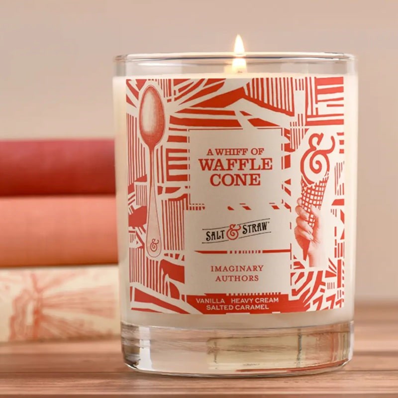 Imaginary Authors A Whiff Of Wafflecone Candle - product shown lit