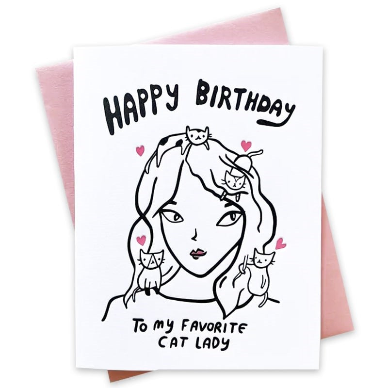 Ghost Academy Cat Lady Birthday Card (1 pc)