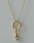 I Like It Here Club Chianti Charm - Gold - product shown on necklace