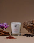 HoV Paris Scented Candle - Desert Du Khorasan (190 g) - product shown next to fragrance ingredients