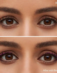 Kosas Soulgazer Eyeliner - Bewitch - before and after of model using product