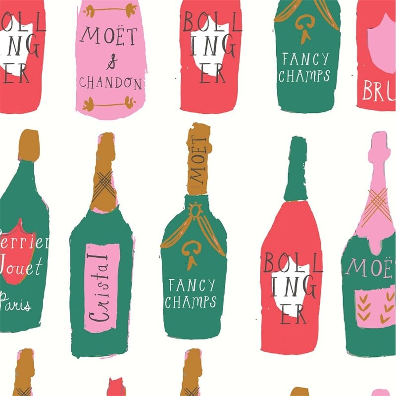 Mr. Boddington's Studio Let's Make A Toast Gift Bag - close up of product pattern design